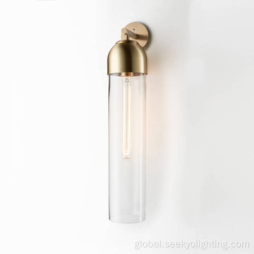 Wall Hanging Lights Smoke or Green Glass Tube Gold Wall Light Factory